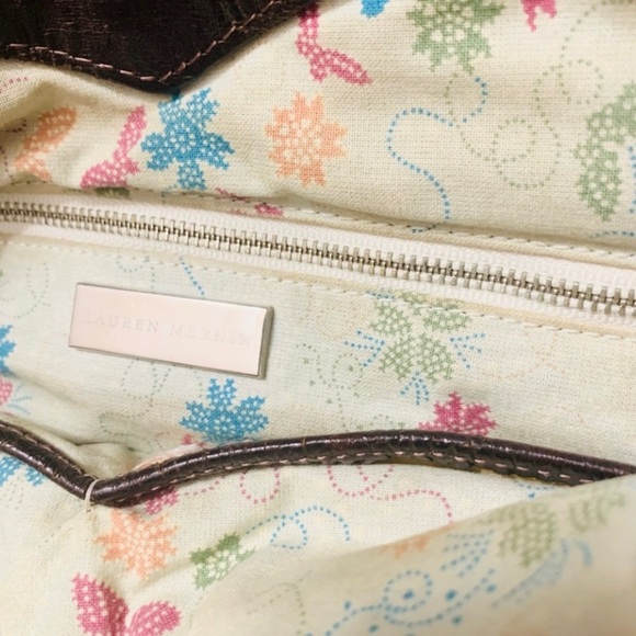 LAUREN MERKIN Stella Tote, Distressed Leather, Open Top Bag, Chocolate brown - Picture 5 of 8